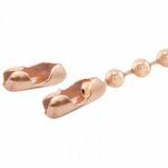 Metal end cap / clasp for 3mm ballchain Rosegold
